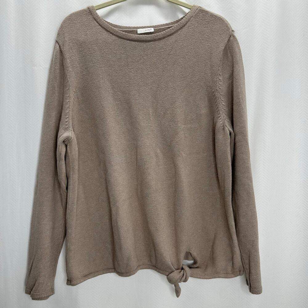 J Jill tan sweater wool blend XL casual comfy neutral